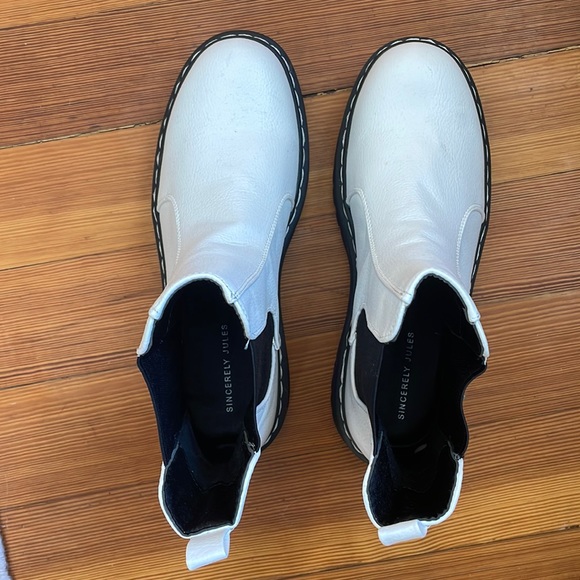 Sincerly Jules Shoes - Sincerely Jules White Chelsea Boots